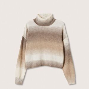 Good as New! Mango Cream and Brown Gradient Turtleneck Sweater
